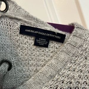 Light Grey American Eagle Cross Back Sweater Size S.